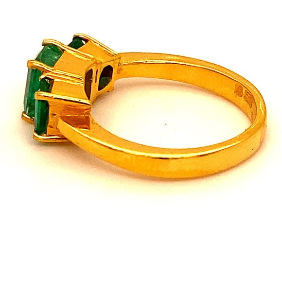 Panjshir Emerald 2.05ct Solid 22K Yellow Gold Ring - Picture 7 of 8